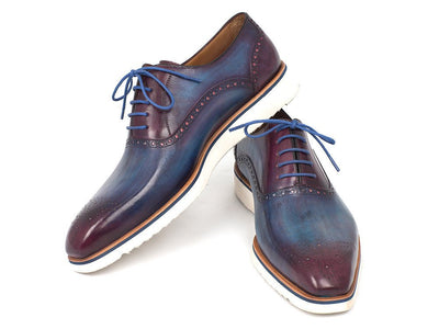 Paul Parkman Men's Smart Casual Oxford Shoes in Blue and Purple