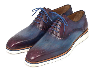 Paul Parkman Men's Smart Casual Oxford Shoes in Blue and Purple
