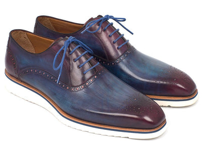 Paul Parkman Men's Smart Casual Oxford Shoes in Blue and Purple