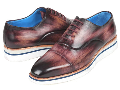 Paul Parkman Men's Smart Casual Oxfords Purple Leather (ID185 PRP LTH)