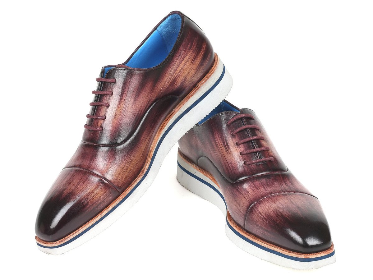 Paul Parkman Men's Smart Casual Oxfords Purple Leather (ID185 PRP LTH)