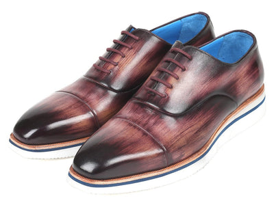 Paul Parkman Men's Smart Casual Oxfords Purple Leather (ID185 PRP LTH)