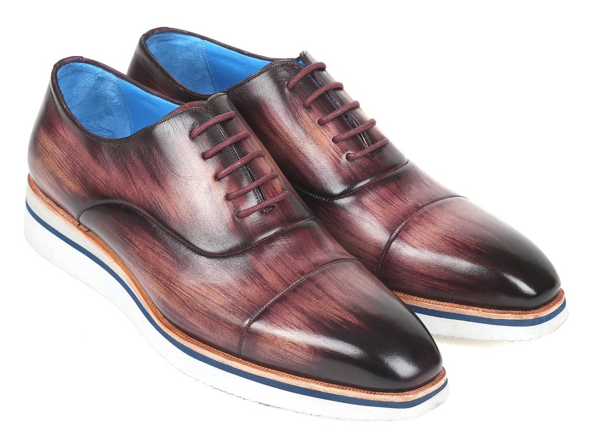Paul Parkman Men's Smart Casual Oxfords Purple Leather (ID185 PRP LTH)