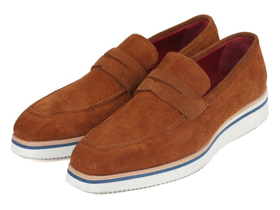 Paul Parkman Men's Smart Casual Penny Loafers Camel Suede (ID180 CML SD)