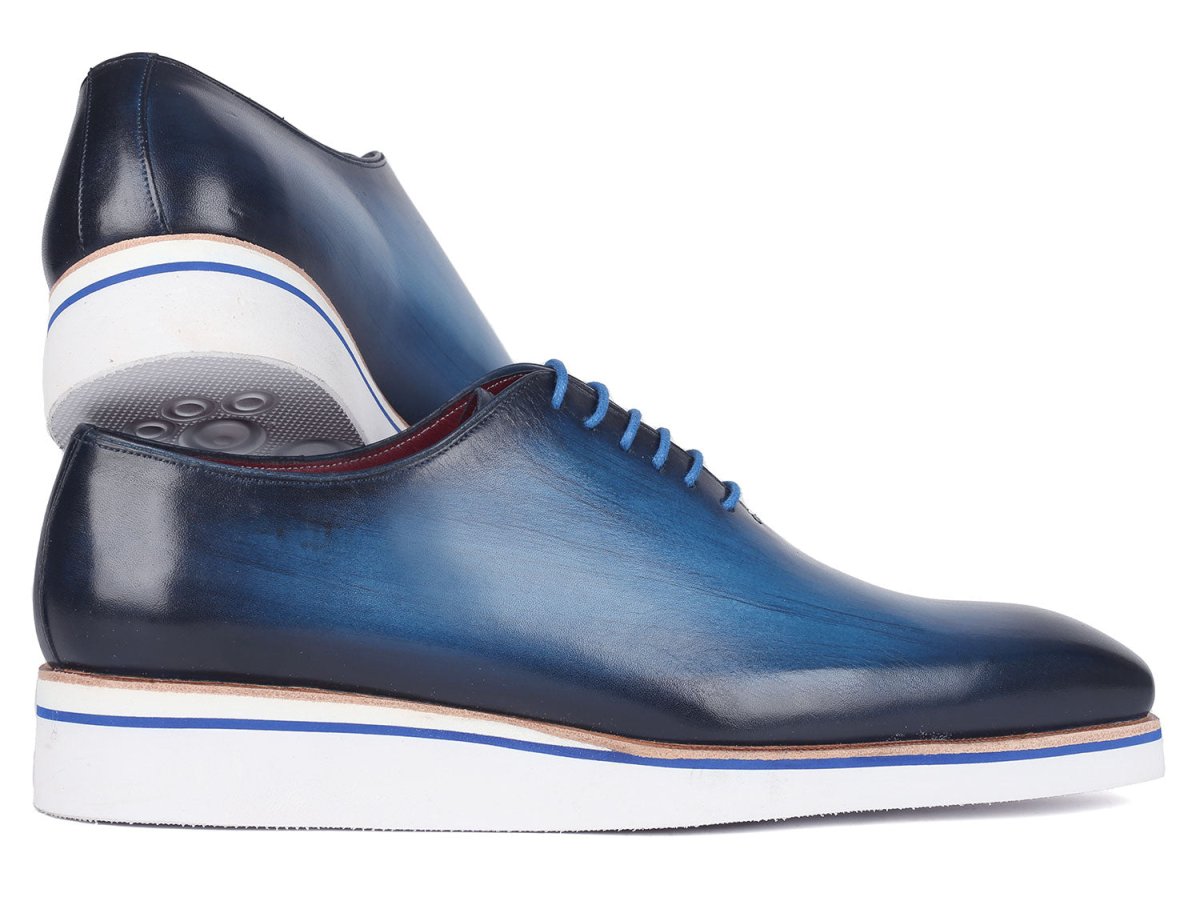 Paul Parkman Men's Smart Casual Wholecut Oxfords Blue (ID191 BLU)