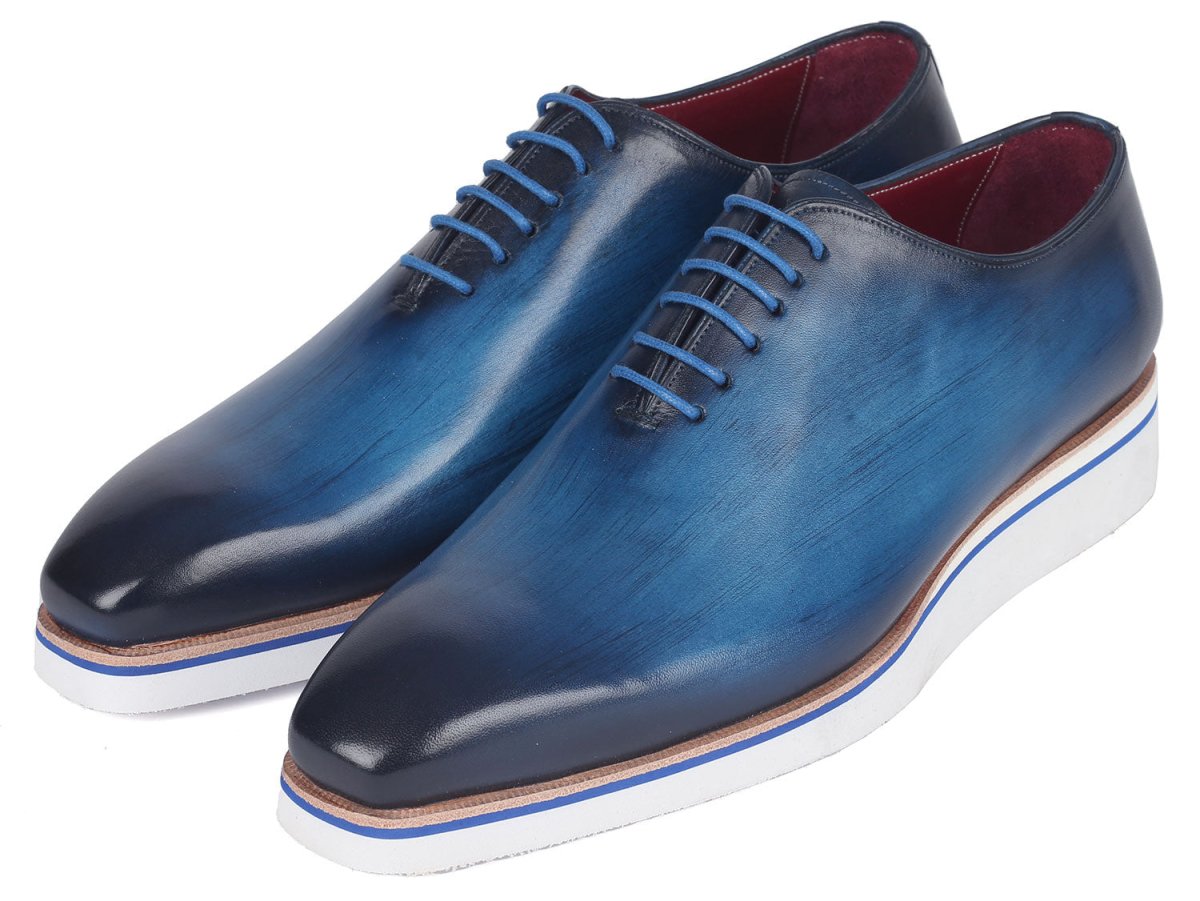 Paul Parkman Men's Smart Casual Wholecut Oxfords Blue (ID191 BLU)