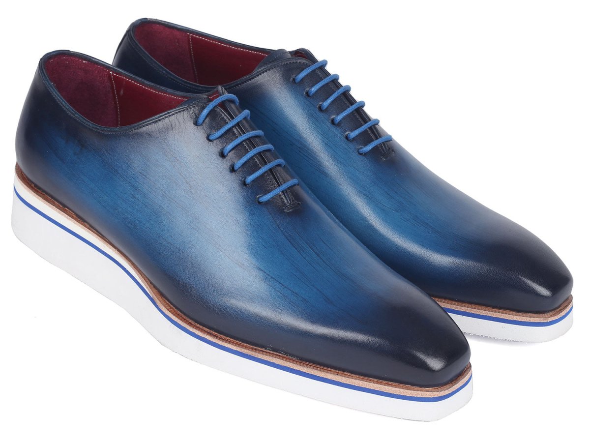 Paul Parkman Men's Smart Casual Wholecut Oxfords Blue (ID191 BLU)