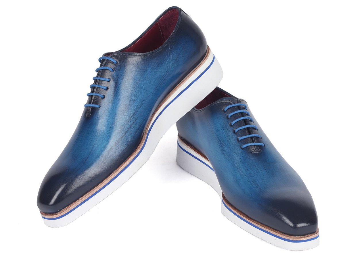 Paul Parkman Men's Smart Casual Wholecut Oxfords Blue (ID191 BLU)