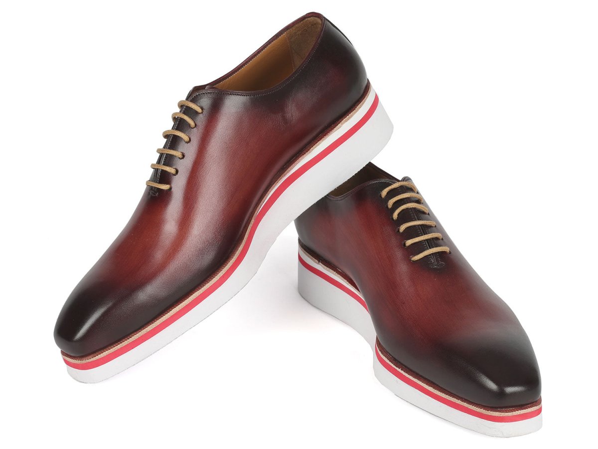 Paul Parkman Men's Smart Casual Wholecut Oxfords Bordeaux (ID191 BRD)