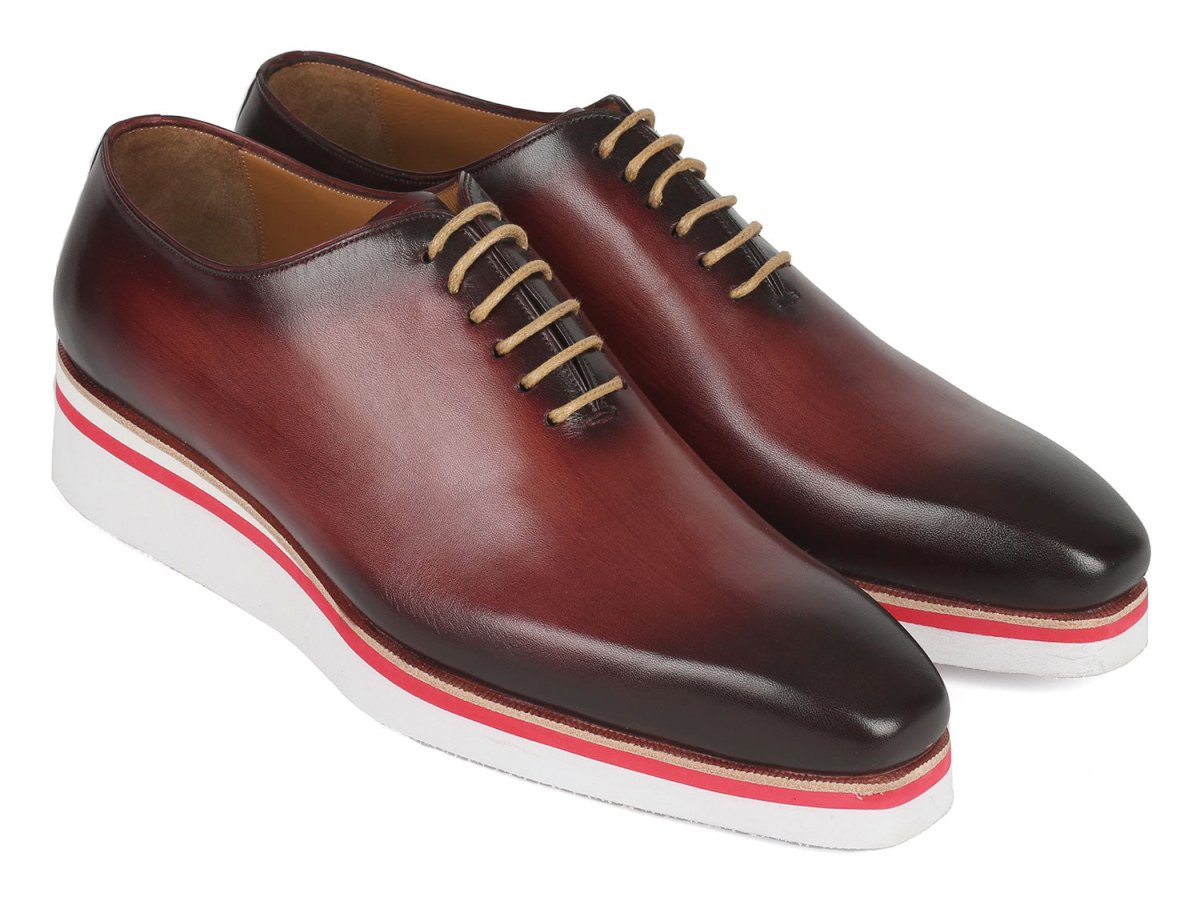 Paul Parkman Men's Smart Casual Wholecut Oxfords Bordeaux (ID191 BRD)