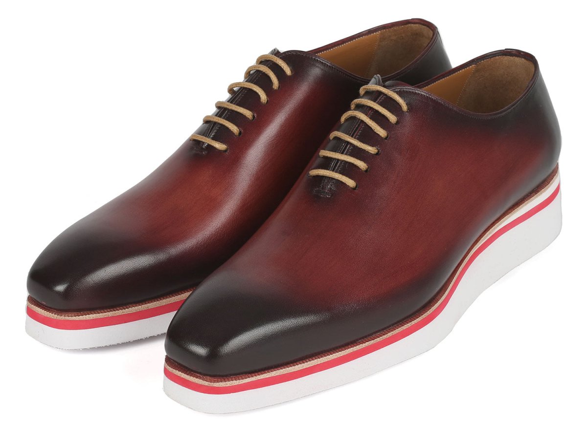 Paul Parkman Men's Smart Casual Wholecut Oxfords Bordeaux (ID191 BRD)