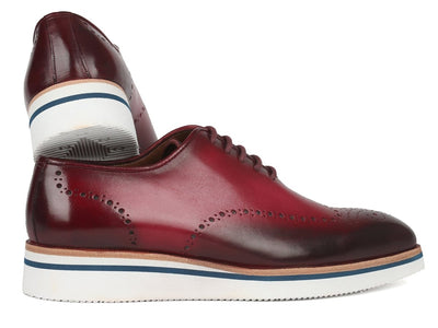 Paul Parkman Men's Smart Casual Wingtip Oxfords Bordeaux (ID188 BRD)
