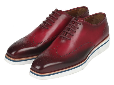 Paul Parkman Men's Smart Casual Wingtip Oxfords Bordeaux (ID188 BRD)