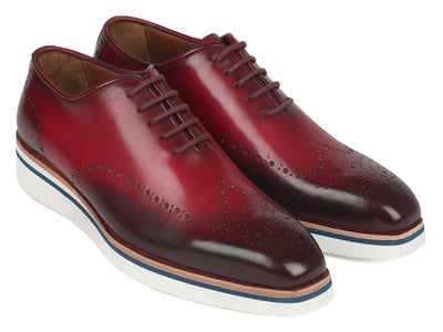 Paul Parkman Men's Smart Casual Wingtip Oxfords Bordeaux (ID188 BRD)