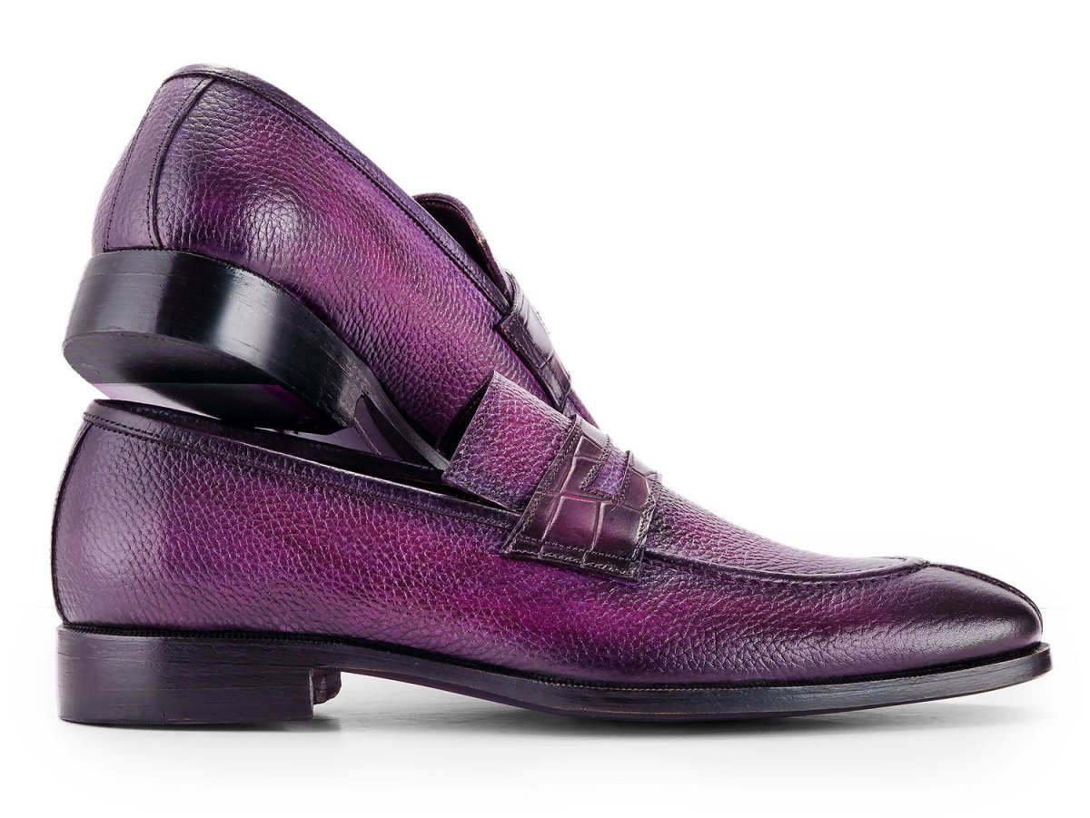 Paul Parkman Men's Split Toe Loafer Shoes Purple (ID694PR87)