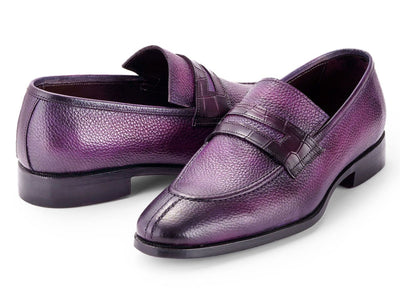 Paul Parkman Men's Split Toe Loafer Shoes Purple (ID694PR87)