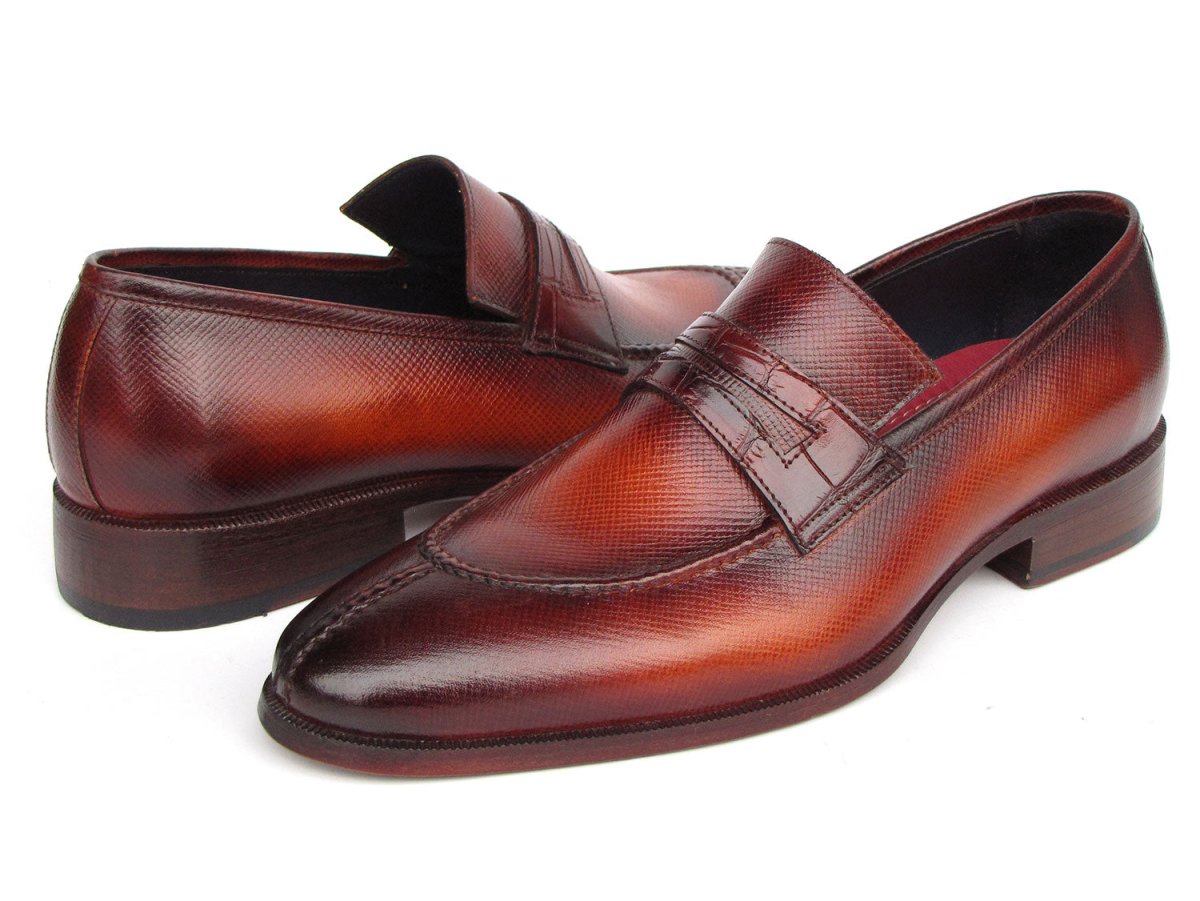Paul Parkman Men's Split Toe Loafer Shoes Tobacco (ID694TB25)