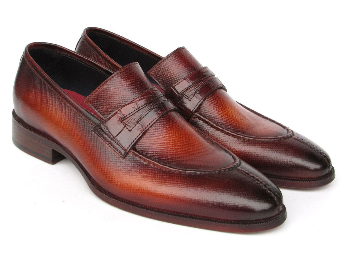 Paul Parkman Men's Split Toe Loafer Shoes Tobacco (ID694TB25)
