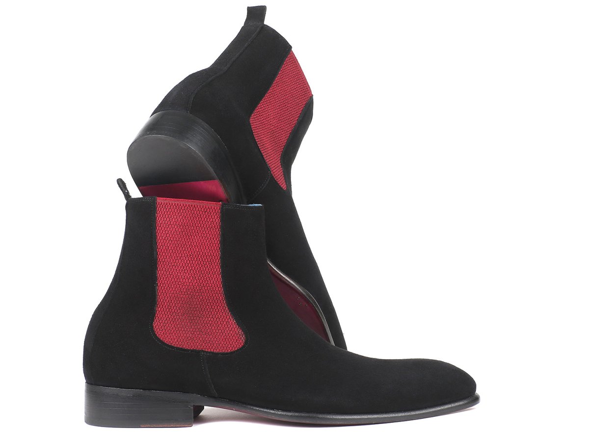 Paul Parkman Men's Suede Chelsea Boots in Black