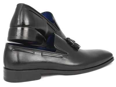 Paul Parkman Men's Tassel Loafer Black Leather Upper and Leather Sole (ID5141 - BLK)