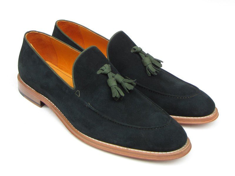 Paul Parkman Men's Tassel Loafer Green Suede Shoes (ID087 - GREEN)