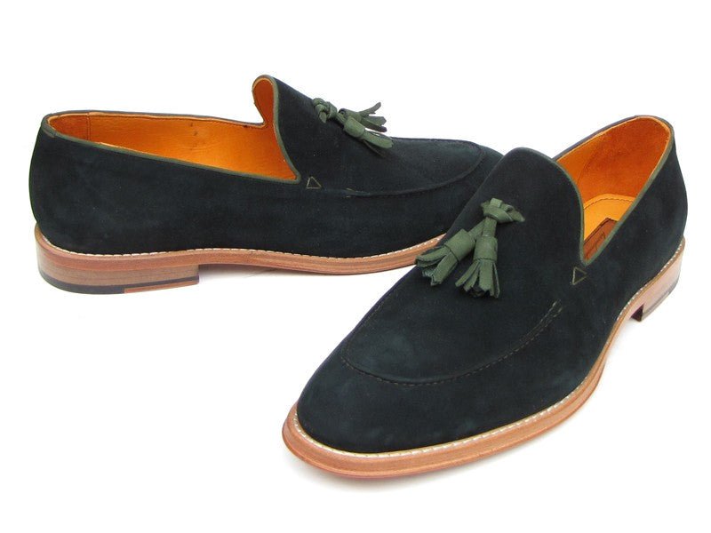 Paul Parkman Men's Tassel Loafer Green Suede Shoes (ID087 - GREEN)