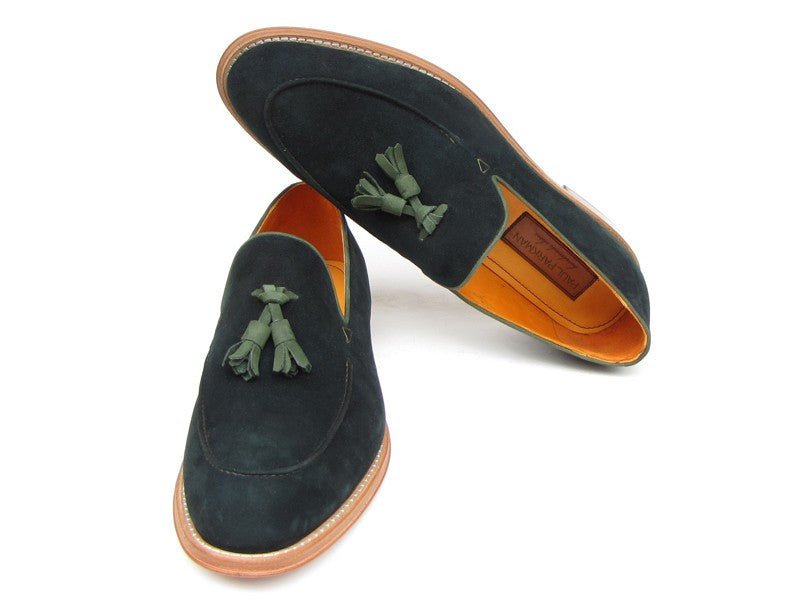 Paul Parkman Men's Tassel Loafer Green Suede Shoes (ID087 - GREEN)
