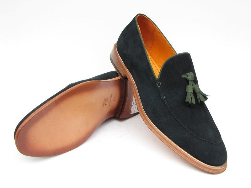 Paul Parkman Men's Tassel Loafer Green Suede Shoes (ID087 - GREEN)