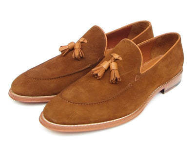 Paul Parkman Men's Tassel Loafer Tobacco Suede Shoes (ID087 - TAB)