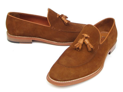 Paul Parkman Men's Tassel Loafer Tobacco Suede Shoes (ID087 - TAB)