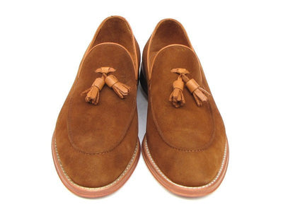 Paul Parkman Men's Tassel Loafer Tobacco Suede Shoes (ID087 - TAB)