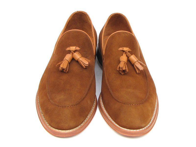 Paul Parkman Men's Tassel Loafer Tobacco Suede Shoes (ID087 - TAB)