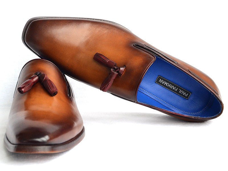 Paul Parkman Men's Tassel Loafer Walnut Leather Sole Leather Upper (ID5141 - WALNUT)