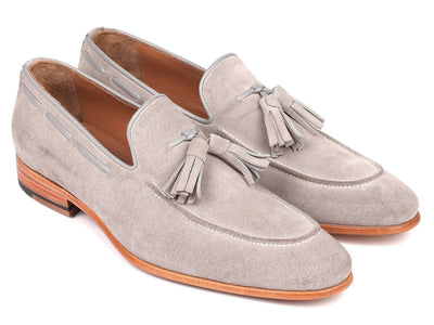 Paul Parkman Men's Tassel Loafers Grey Suede (IDGRY32FG)