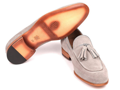 Paul Parkman Men's Tassel Loafers Grey Suede (IDGRY32FG)