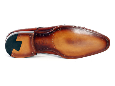 Paul Parkman Men's Tobacco Color Genuine Ostrich Leather Upper Derby Shoes (ID33B76 TAB)