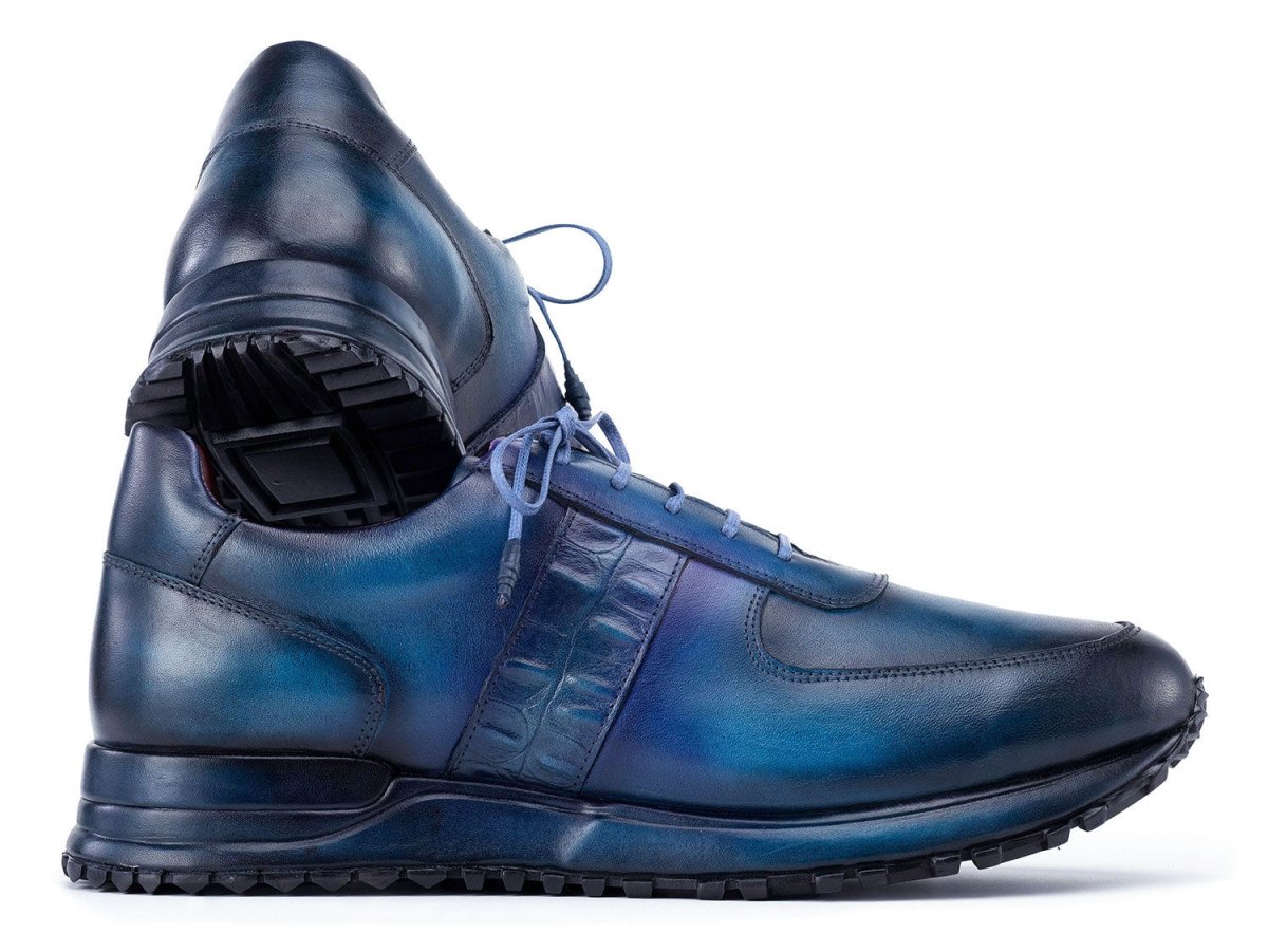 Paul Parkman Men's Turquoise and Purple Patina Sneakers (IDLP207TQP)