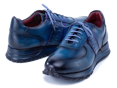 Paul Parkman Men's Turquoise and Purple Patina Sneakers (IDLP207TQP)