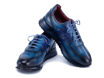 Paul Parkman Men's Turquoise and Purple Patina Sneakers (IDLP207TQP)