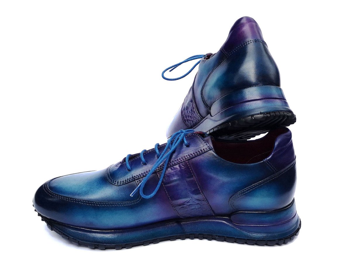 Paul Parkman Men's Turquoise and Purple Patina Sneakers