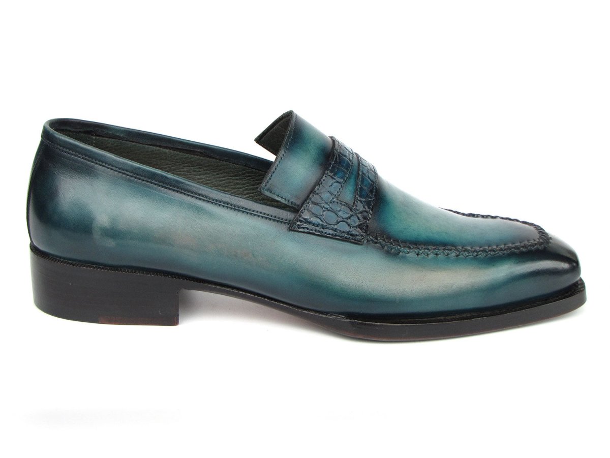 Paul Parkman Men's Turquoise Patina Handmade Loafers