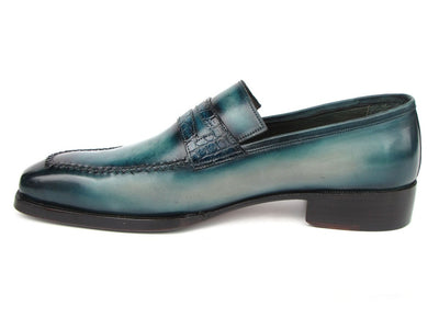 Paul Parkman Men's Turquoise Patina Handmade Loafers