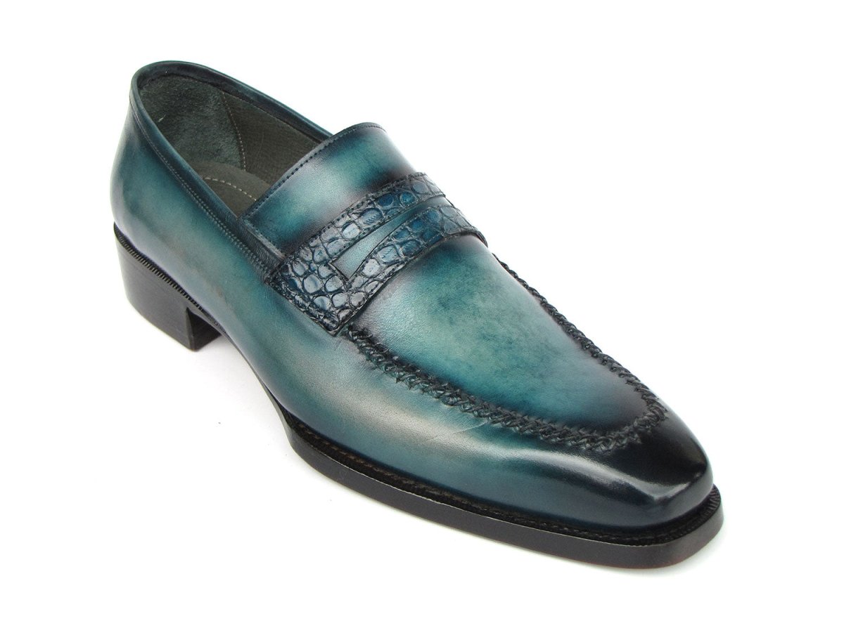 Paul Parkman Men's Turquoise Patina Handmade Loafers