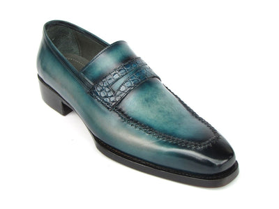 Paul Parkman Men's Turquoise Patina Handmade Loafers