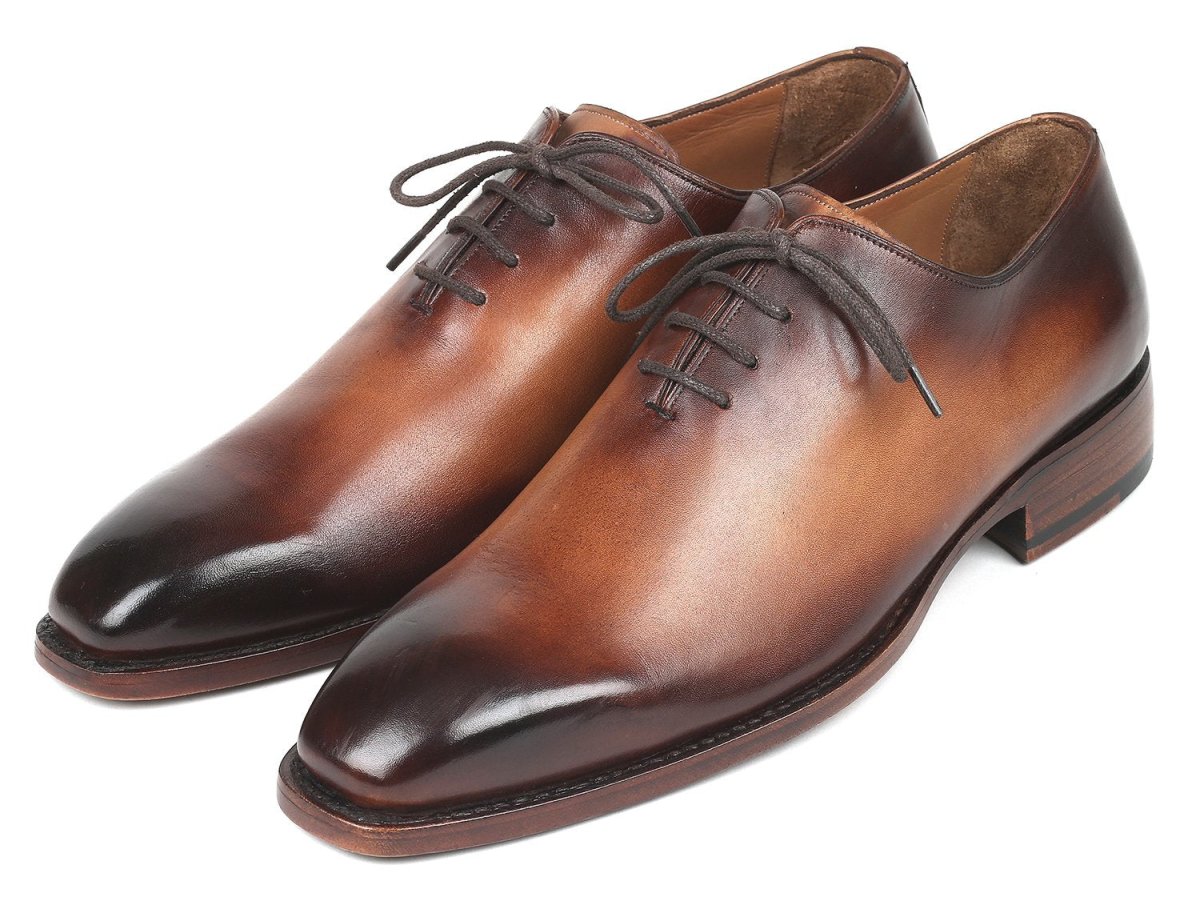 Paul Parkman Men's Wholecut Leather Oxfords in Brown