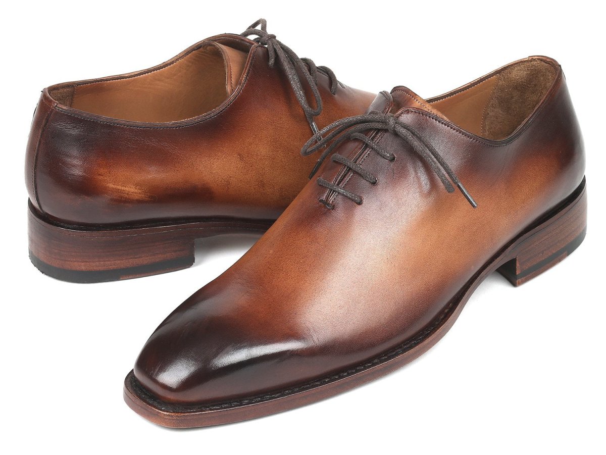 Paul Parkman Men's Wholecut Leather Oxfords in Brown