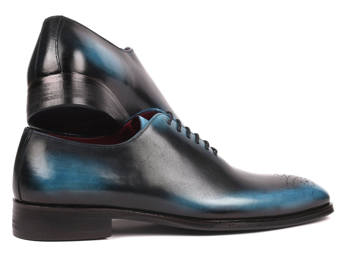 Paul Parkman Men's Wholecut Oxfords in Black and Blue