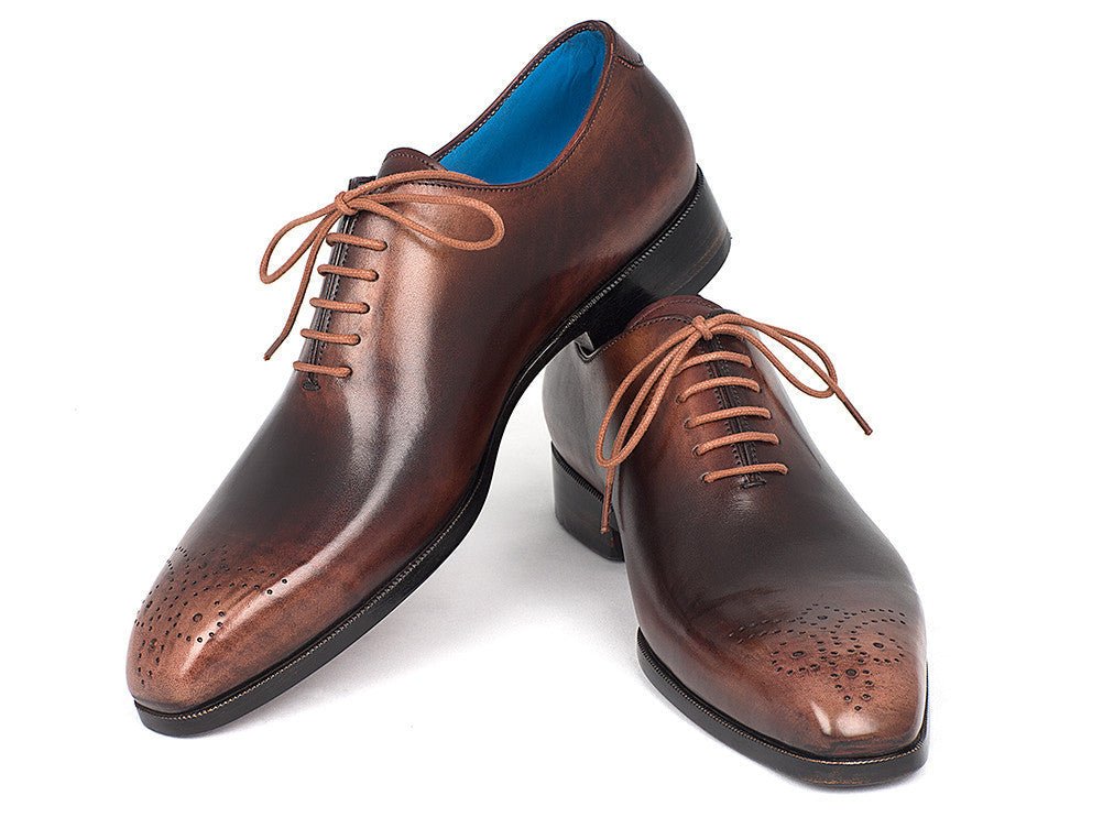 Paul Parkman Men's Wholecut Oxfords in Camel and Brown