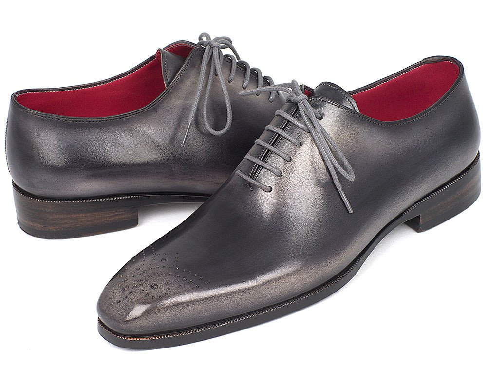 Paul Parkman Men's Wholecut Oxfords in Gray and Black