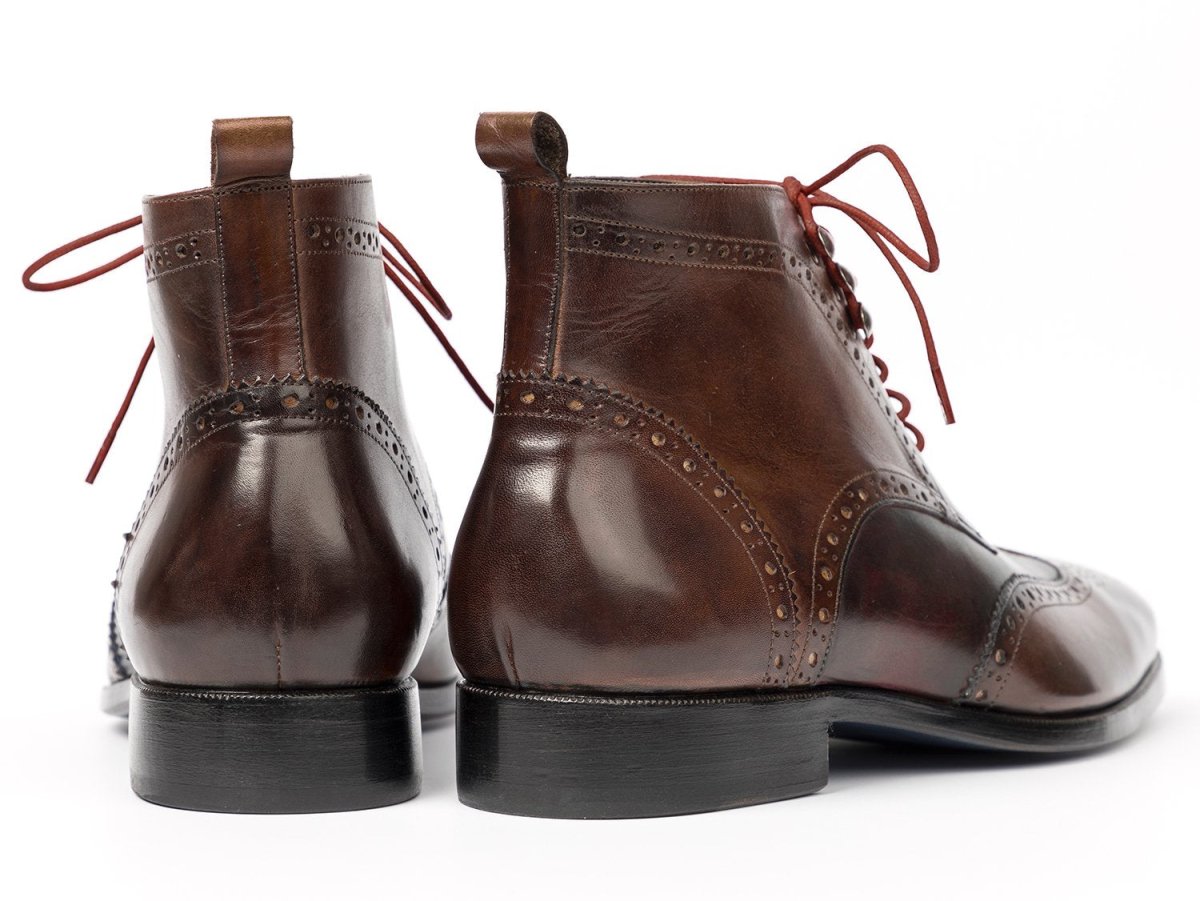 Paul Parkman Men's Wingtip Ankle Boots in Brown